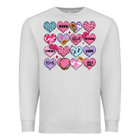 Dove Grey valentines candy hearts Premium Sweatshirt - MaliasSmallBusiness
