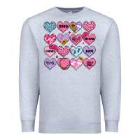 Heather Grey valentines candy hearts Premium Sweatshirt - MaliasSmallBusiness