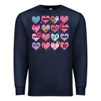 Navy valentines candy hearts Premium Sweatshirt - MaliasSmallBusiness