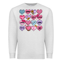 Oatmeal Heather valentines candy hearts Premium Sweatshirt - MaliasSmallBusiness
