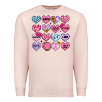 Pale Pink valentines candy hearts Premium Sweatshirt - MaliasSmallBusiness