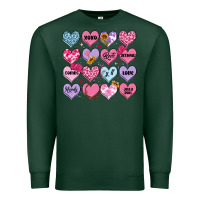 Sports Green valentines candy hearts Premium Sweatshirt - MaliasSmallBusiness