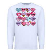 White valentines candy hearts Premium Sweatshirt - MaliasSmallBusiness