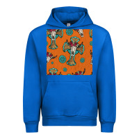 Cobalt western cross and bull skull seamless pattern Urban Hoodie - HRA Design Shop
