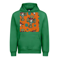 Emerald western cross and bull skull seamless pattern Urban Hoodie - HRA Design Shop