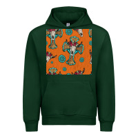 Forest Green western cross and bull skull seamless pattern Urban Hoodie - HRA Design Shop