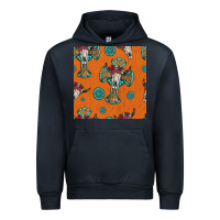 Navy western cross and bull skull seamless pattern Urban Hoodie - HRA Design Shop