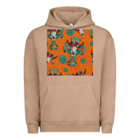 Pigment Burro western cross and bull skull seamless pattern Urban Hoodie - HRA Design Shop