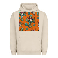 Pigment French Oak western cross and bull skull seamless pattern Urban Hoodie - HRA Design Shop