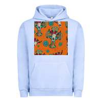 Pigment Grape Ice western cross and bull skull seamless pattern Urban Hoodie - HRA Design Shop