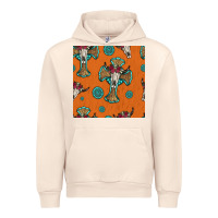 Sandshell western cross and bull skull seamless pattern Urban Hoodie - HRA Design Shop