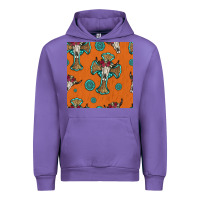 Tulip western cross and bull skull seamless pattern Urban Hoodie - HRA Design Shop