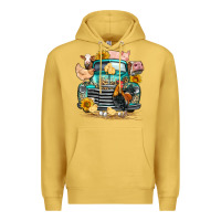 Antique Gold farm truck farm animals Premium Hoodie - FaDigitalArtStudio