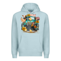 Blue Mist farm truck farm animals Premium Hoodie - FaDigitalArtStudio