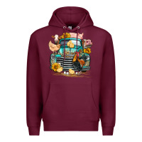 Burgundy farm truck farm animals Premium Hoodie - FaDigitalArtStudio