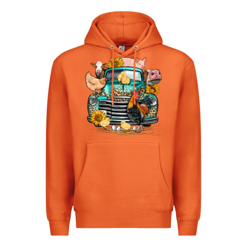 Farm Truck Farm Animals Premium Hoodie by FaDigitalArtStudio | Teevron