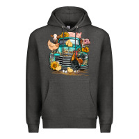Charcoal Heather farm truck farm animals Premium Hoodie - FaDigitalArtStudio