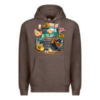Coffee farm truck farm animals Premium Hoodie - FaDigitalArtStudio