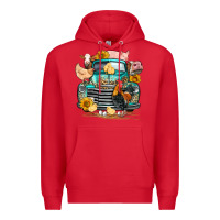 Red farm truck farm animals Premium Hoodie - FaDigitalArtStudio