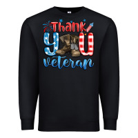 Black thank you veteran Premium Sweatshirt - MaliasSmallBusiness