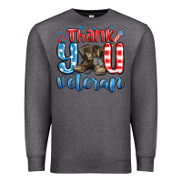 Charcoal Heather thank you veteran Premium Sweatshirt - MaliasSmallBusiness