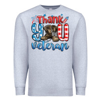 Heather Grey thank you veteran Premium Sweatshirt - MaliasSmallBusiness