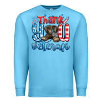 Ocean Blue thank you veteran Premium Sweatshirt - MaliasSmallBusiness