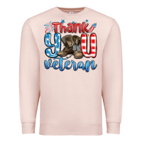 Pale Pink thank you veteran Premium Sweatshirt - MaliasSmallBusiness