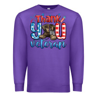 Purple thank you veteran Premium Sweatshirt - MaliasSmallBusiness