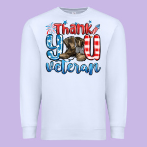 Thank You Veteran Premium Sweatshirt Designed By Maliassmallbusiness