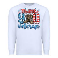 White thank you veteran Premium Sweatshirt - MaliasSmallBusiness