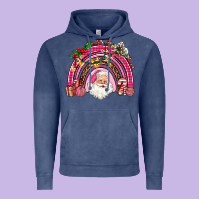 Pink Christmas Rainbow Vintage Hoodie Designed By Adodesignshop