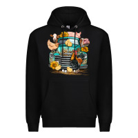 Black farm truck farm animals Premium Hoodie - FaDigitalArtStudio