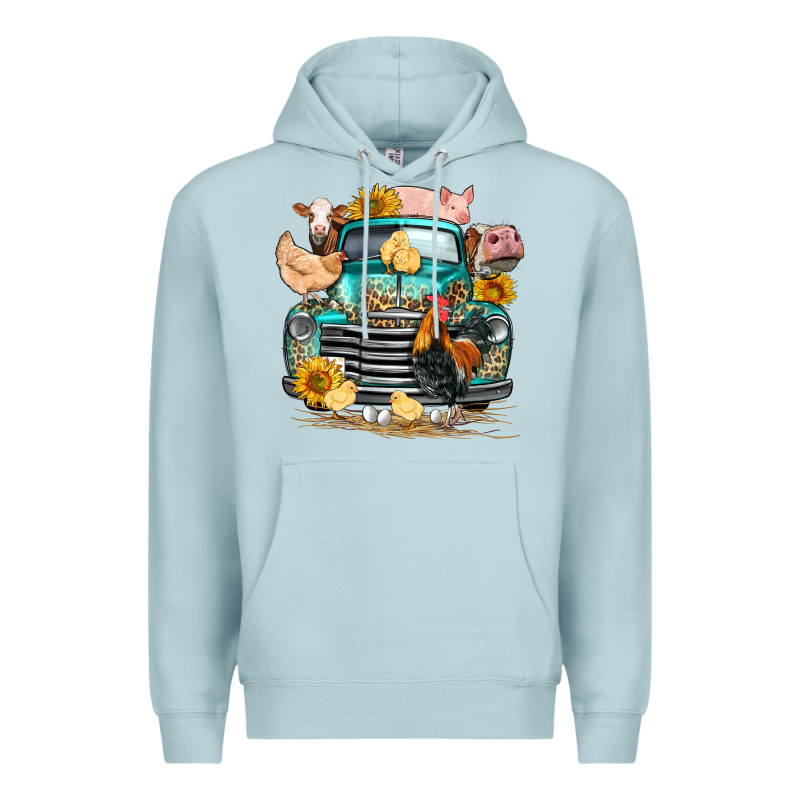 Farm Truck Farm Animals Premium Hoodie by FaDigitalArtStudio | Teevron