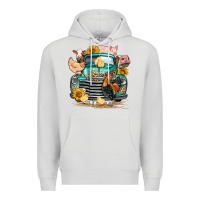 Dove Grey farm truck farm animals Premium Hoodie - FaDigitalArtStudio