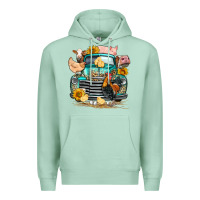 Seafoam farm truck farm animals Premium Hoodie - FaDigitalArtStudio