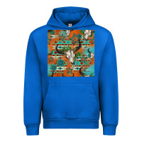 Cobalt western bull skull seamless pattern Urban Hoodie - HRA Design Shop