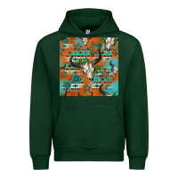 Forest Green western bull skull seamless pattern Urban Hoodie - HRA Design Shop