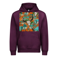 Mauve Wine western bull skull seamless pattern Urban Hoodie - HRA Design Shop