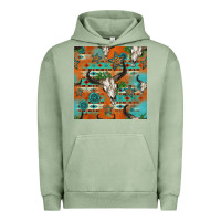 Pigment Oil Green western bull skull seamless pattern Urban Hoodie - HRA Design Shop