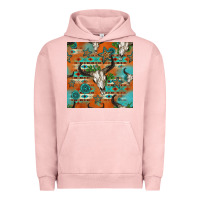 Pigment Salmon western bull skull seamless pattern Urban Hoodie - HRA Design Shop