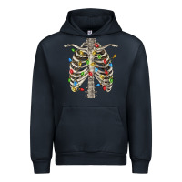 Navy Christmas Rib Cage Urban Hoodie - FaDigitalArtStudio