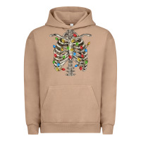 Pigment Burro Christmas Rib Cage Urban Hoodie - FaDigitalArtStudio