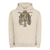 Pigment French Oak Christmas Rib Cage Urban Hoodie - FaDigitalArtStudio