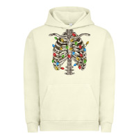 Pigment Pistachio Christmas Rib Cage Urban Hoodie - FaDigitalArtStudio