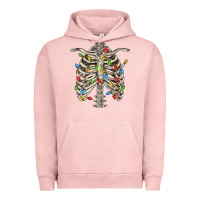 Pigment Salmon Christmas Rib Cage Urban Hoodie - FaDigitalArtStudio