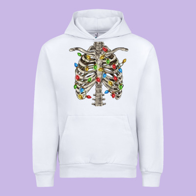 Christmas Rib Cage Urban Hoodie Designed By Fadigitalartstudio