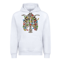 White Christmas Rib Cage Urban Hoodie - FaDigitalArtStudio