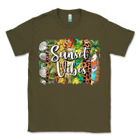 Army Green sunset vibes brush stroke Classic Tee - BarkalooDesign