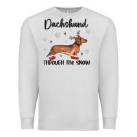 Dove Grey dachshund through the snow Premium Sweatshirt - MaliasSmallBusiness